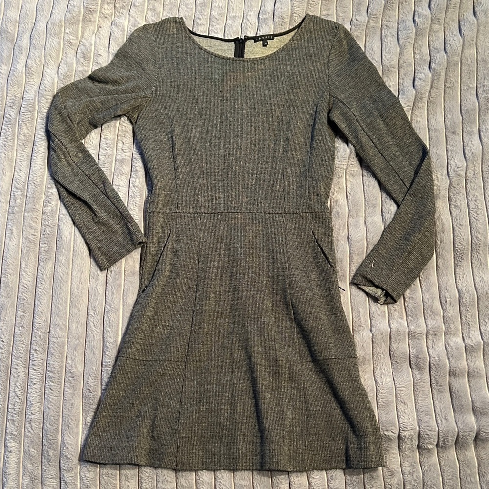 Theory Charcoal Long-Sleeve Dress